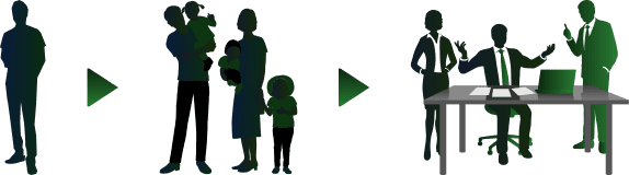 自分自身が鍛錬によってより良くなることで、その影響は周囲にも広がるイラスト