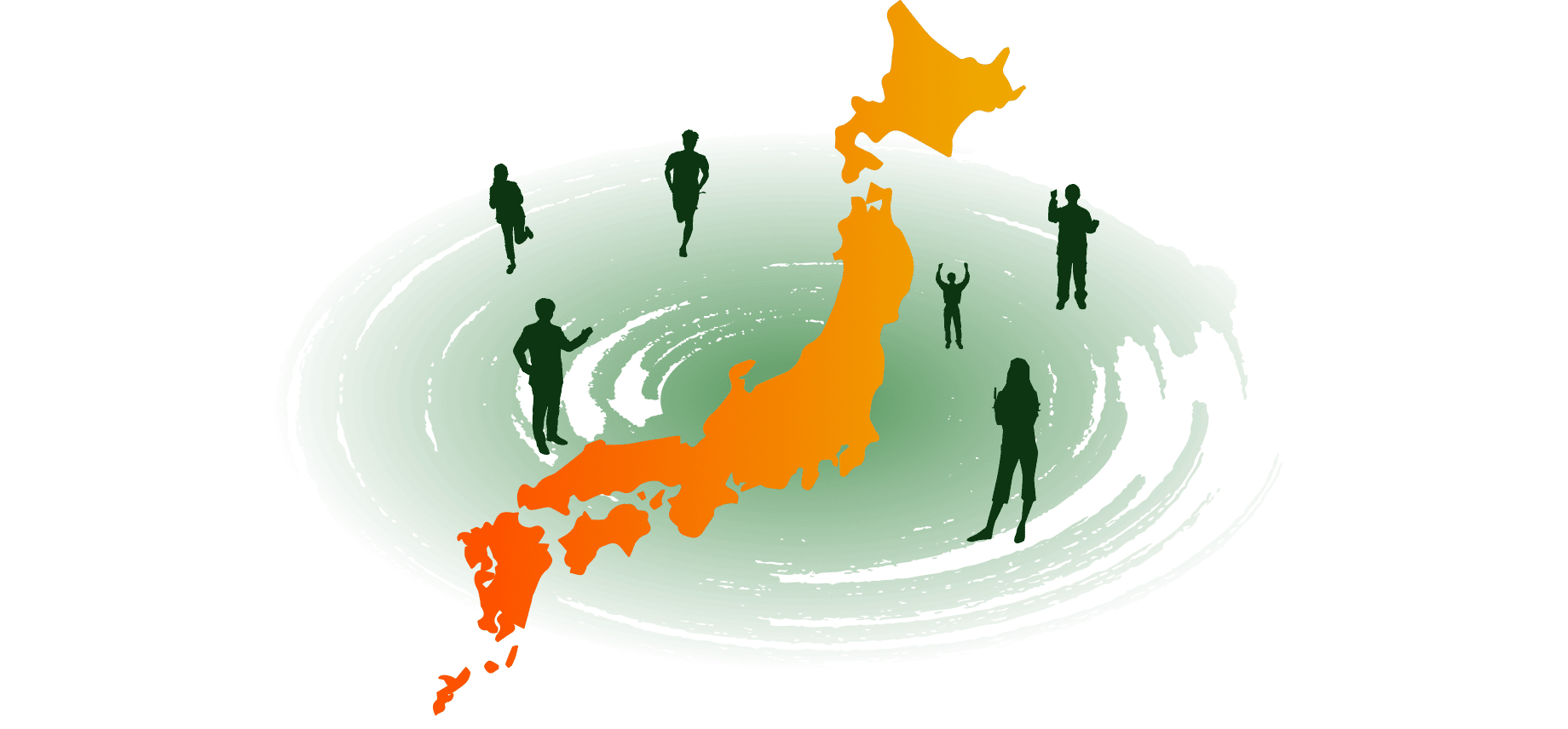 鍛錬する人たちによって、日本全体がより良くなるイラスト