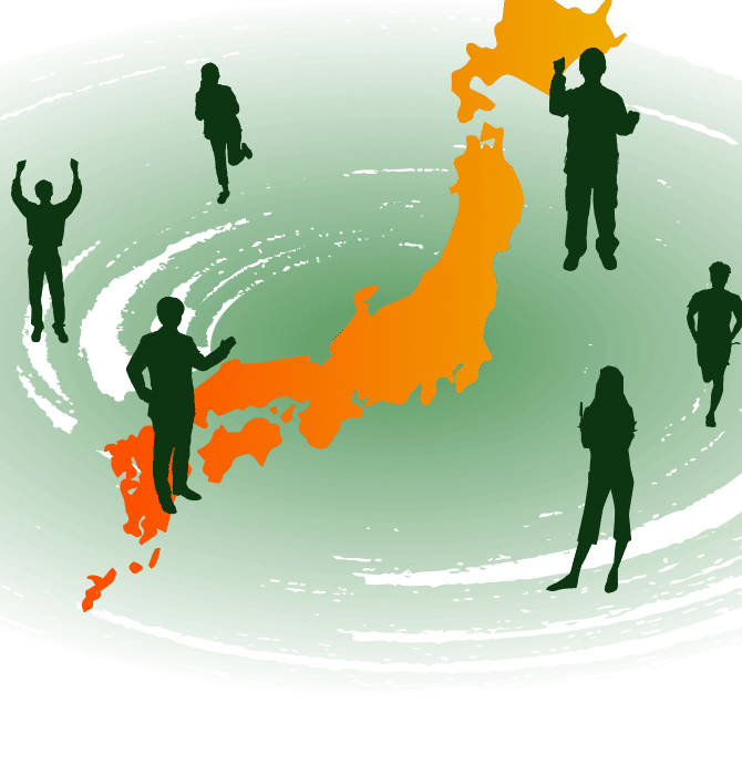 鍛錬する人たちによって、日本全体がより良くなるイラスト